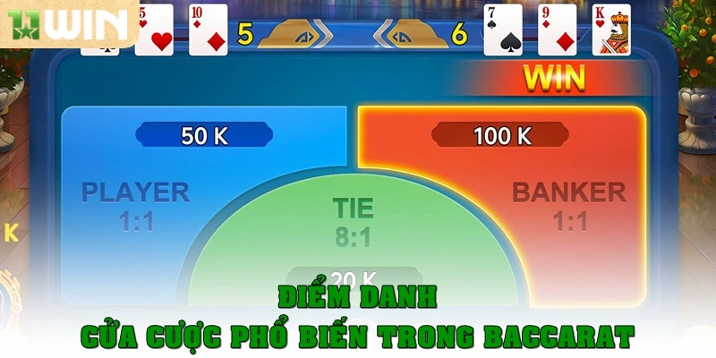 Cách chơi Baccarat chi tiết cho người mới, Bí quyết từ 11win 3 Điểm danh cửa cược phổ biến trong Baccarat